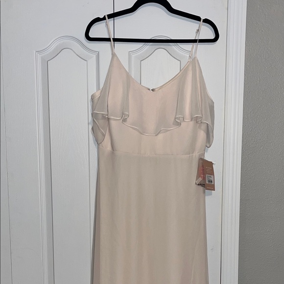 Light Neutral Ruffle Dress - Picture 1 of 5